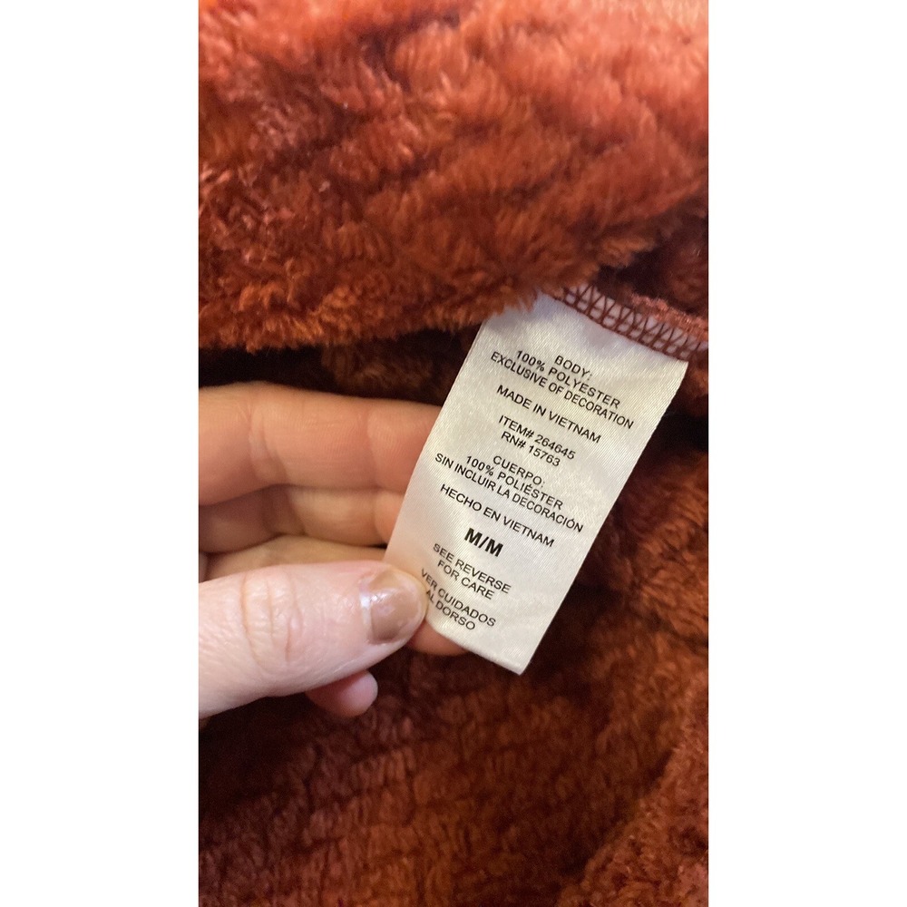 Champion large logo zip up hoodie Orange long sleeve with pockets size Medium - Picture 9 of 10